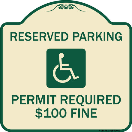 Reserved Parking Permit Required $100 Fine