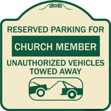 Reserved Parking for Church Member Unauthorized Vehicles Towed Away (With Tow Away Graphic)
