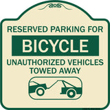 Reserved Parking for Bicycle Unauthorized Vehicles Towed Away (With Tow Away Graphic)