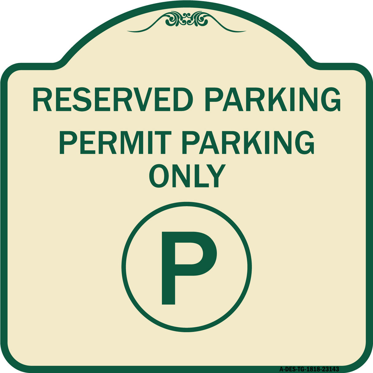 Reserved Parking - Permit Parking Only with Symbol