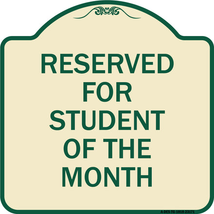 Reserved for Student of the Month