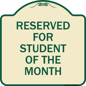 Reserved for Student of the Month