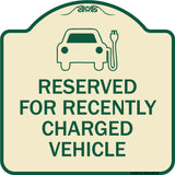 Reserved for Recently Charged Vehicle with Graphic