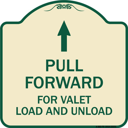 Pull Forward for Valet Load and Unload (With Up Arrow)