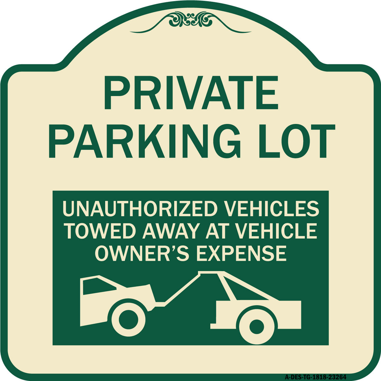 Private Parking Lot Unauthorized Vehicles Towed at Owner Expense
