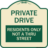 Private Drive Sign Private Drive - Residents Only Not A Thru Street