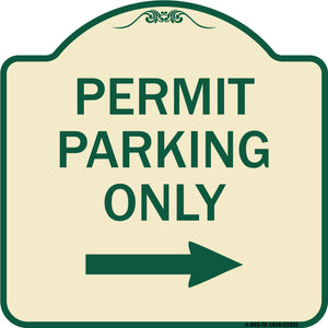 Permit Parking Only (With Right Arrow)