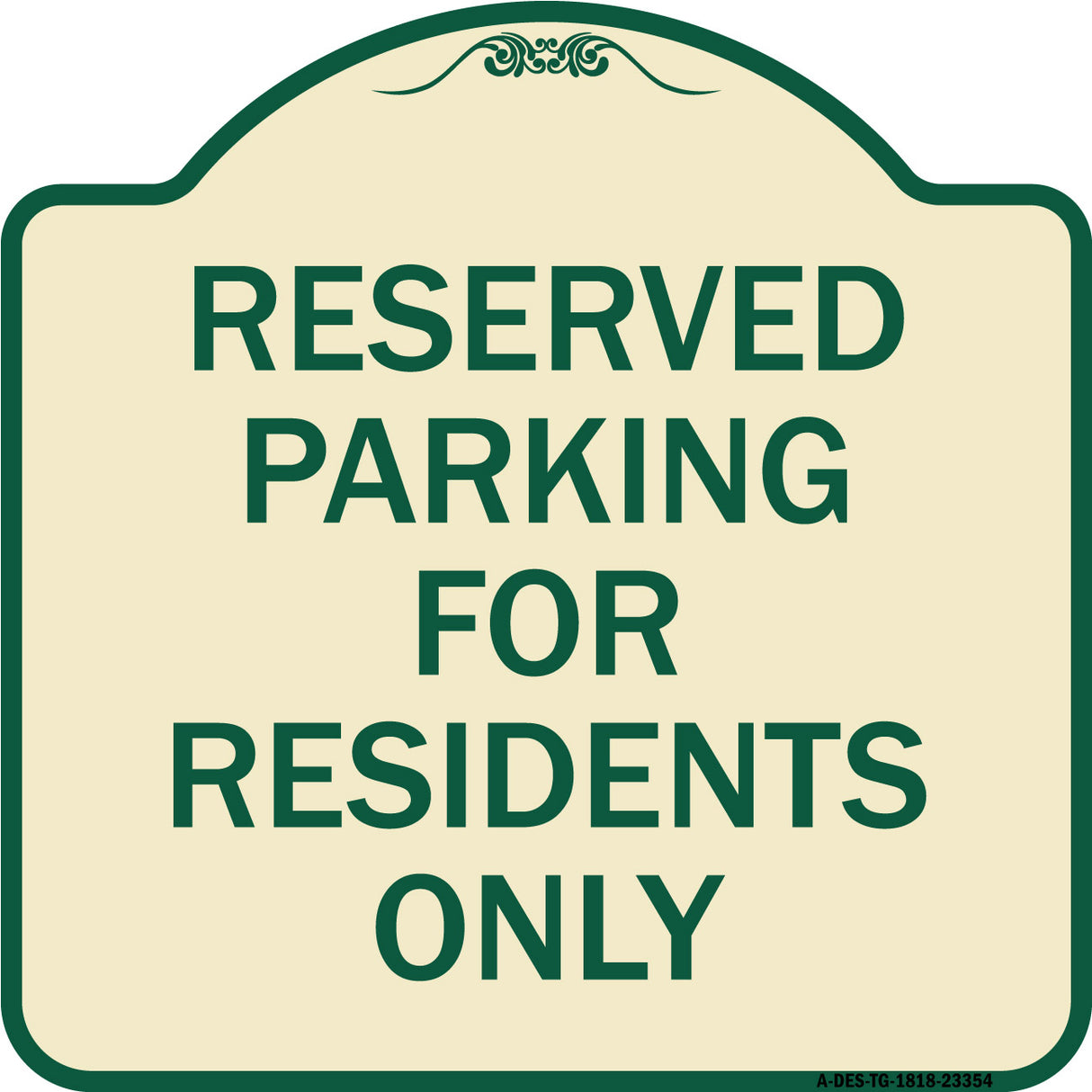 Parking Space Reserved Sign Parking Reserved for Residents Only