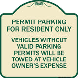 Parking Permit Sign Permit Parking for Residents Only Vehicles Without Valid Parking Permits Will Be Towed