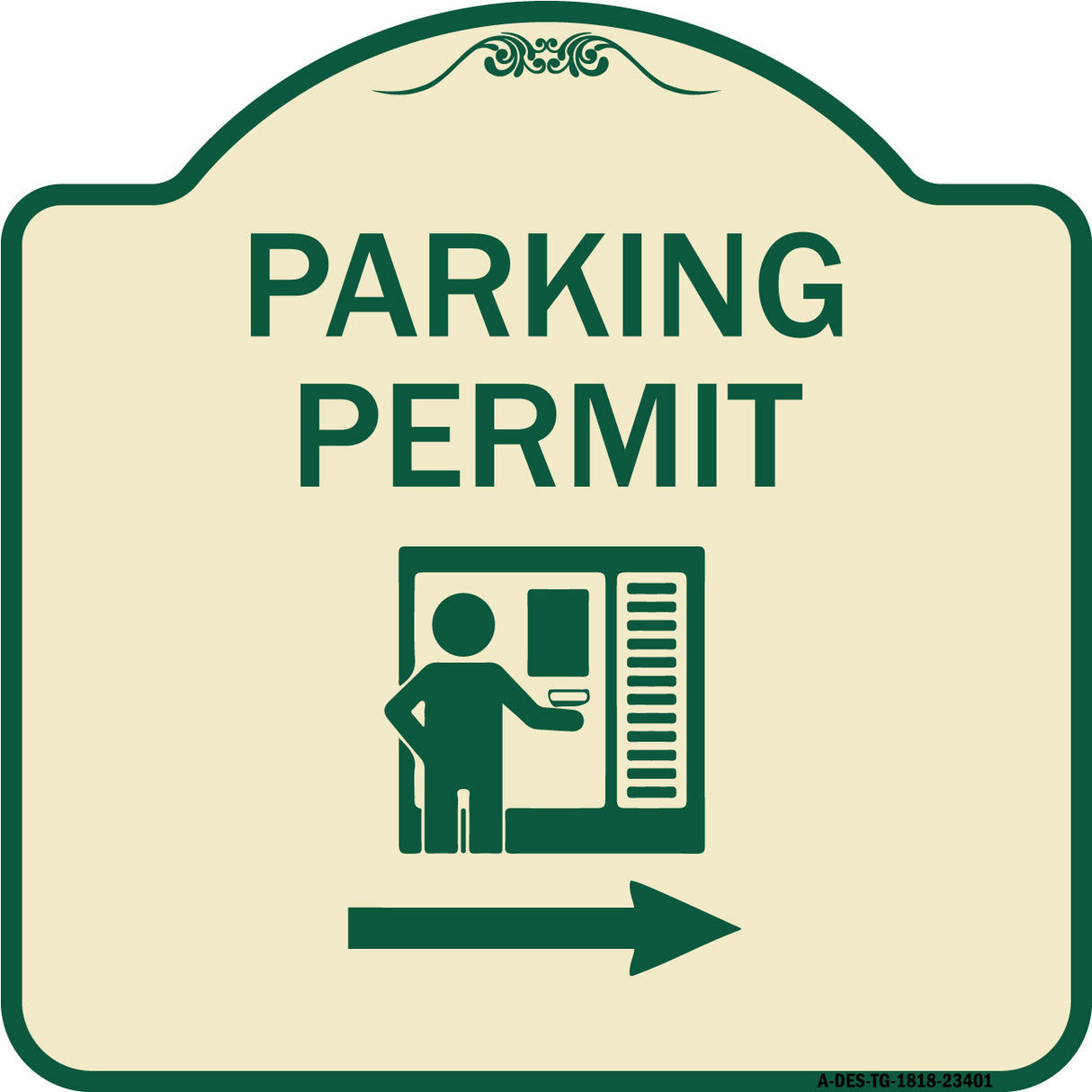 Parking Permit (With Right Arrow Symbol)