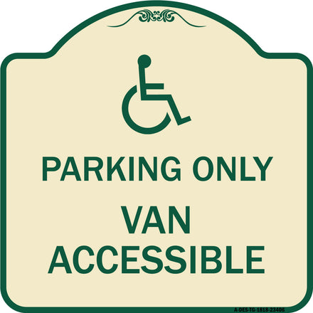 Parking Only Van Accessible (With Graphic)