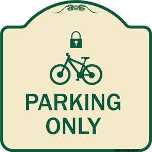 Parking Only (With Cycle and Lock Symbol)