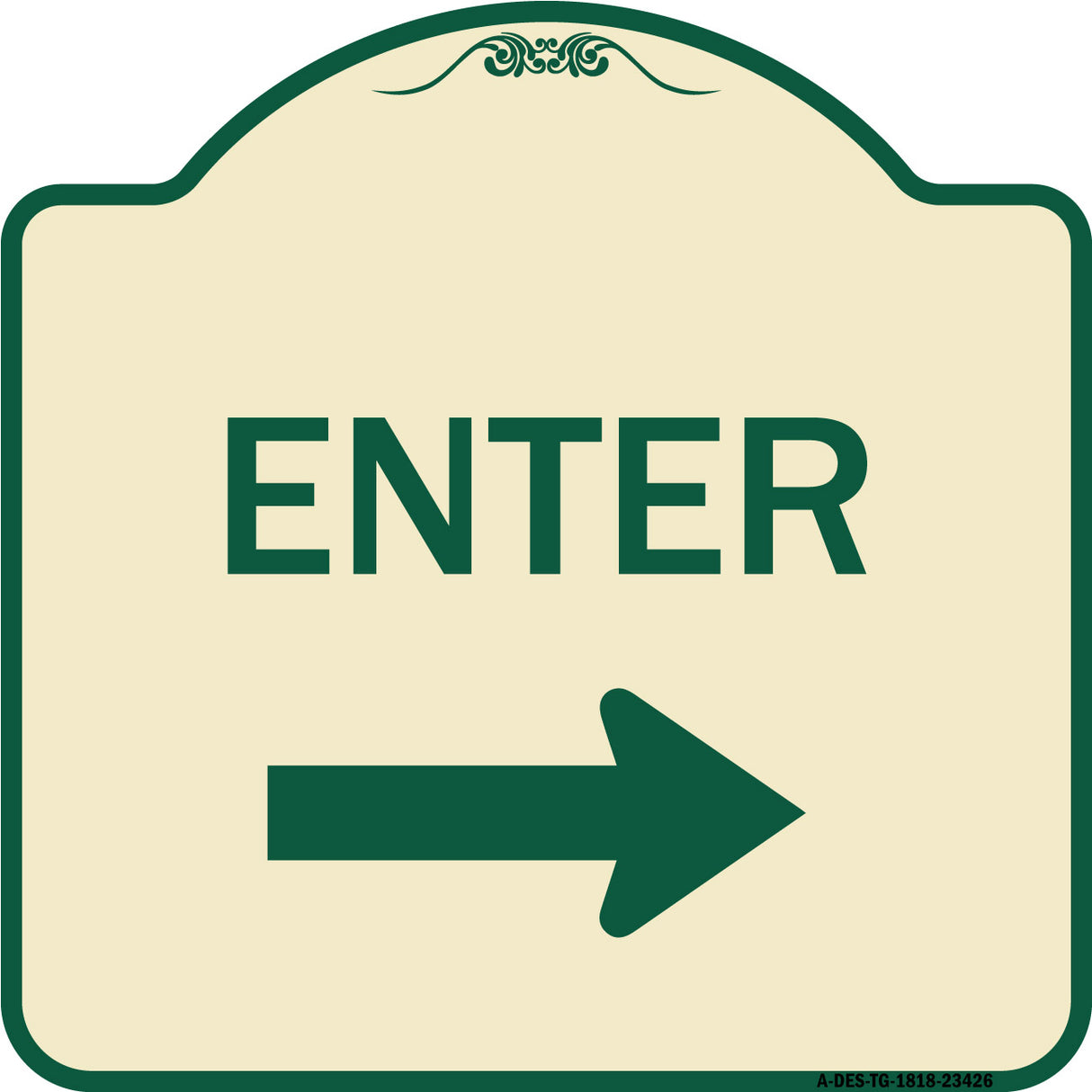 Parking Lot Sign Enter Sign (Right Arrow)