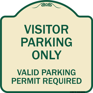 Parking Area Sign Visitors Parking Only - Valid Parking Permit Required