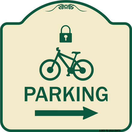 Parking (With Lock Cycle & Right Arrow Symbol)