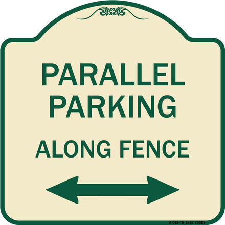 Parallel Parking - Along Fence (With Bidirectional Arrow)