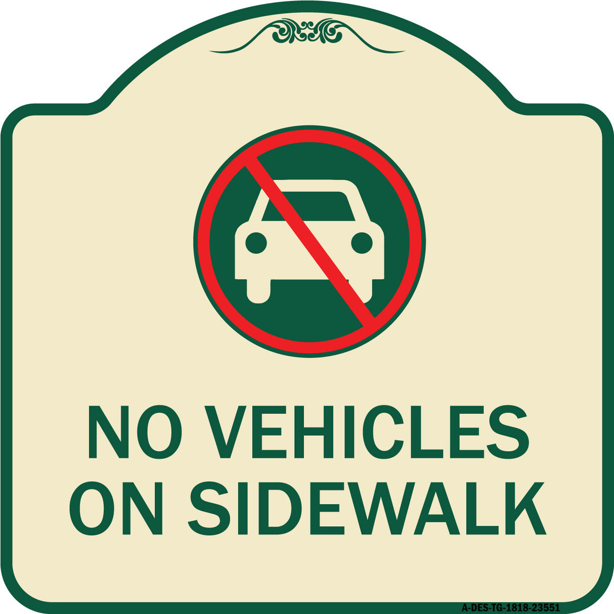 No Vehicles on Sidewalk