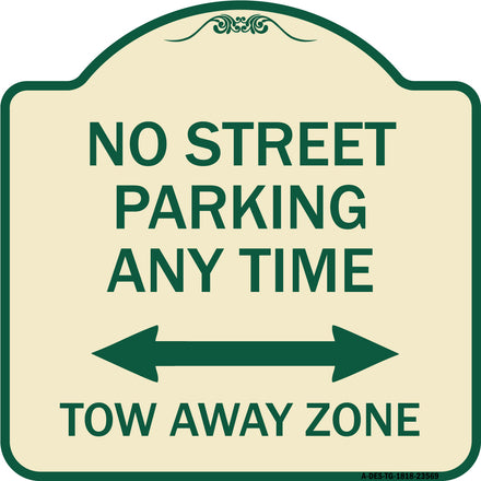 No Street Parking Anytime Tow Away Zone (With Bidirectional Arrow)