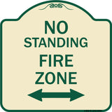 No Standing Fire Zone with Bidirectional Arrow