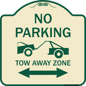 No Parking Tow-Away Zone with Bidirectional Arrow