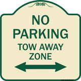 No Parking Tow Away Zone with Bidirectional Arrow