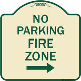 No Parking Fire Zone with Right Arrow