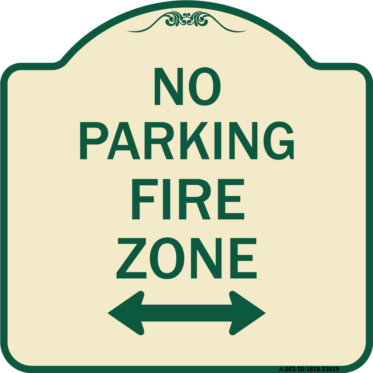 No Parking Fire Zone with Bidirectional Arrow