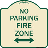 No Parking Fire Zone with Bidirectional Arrow