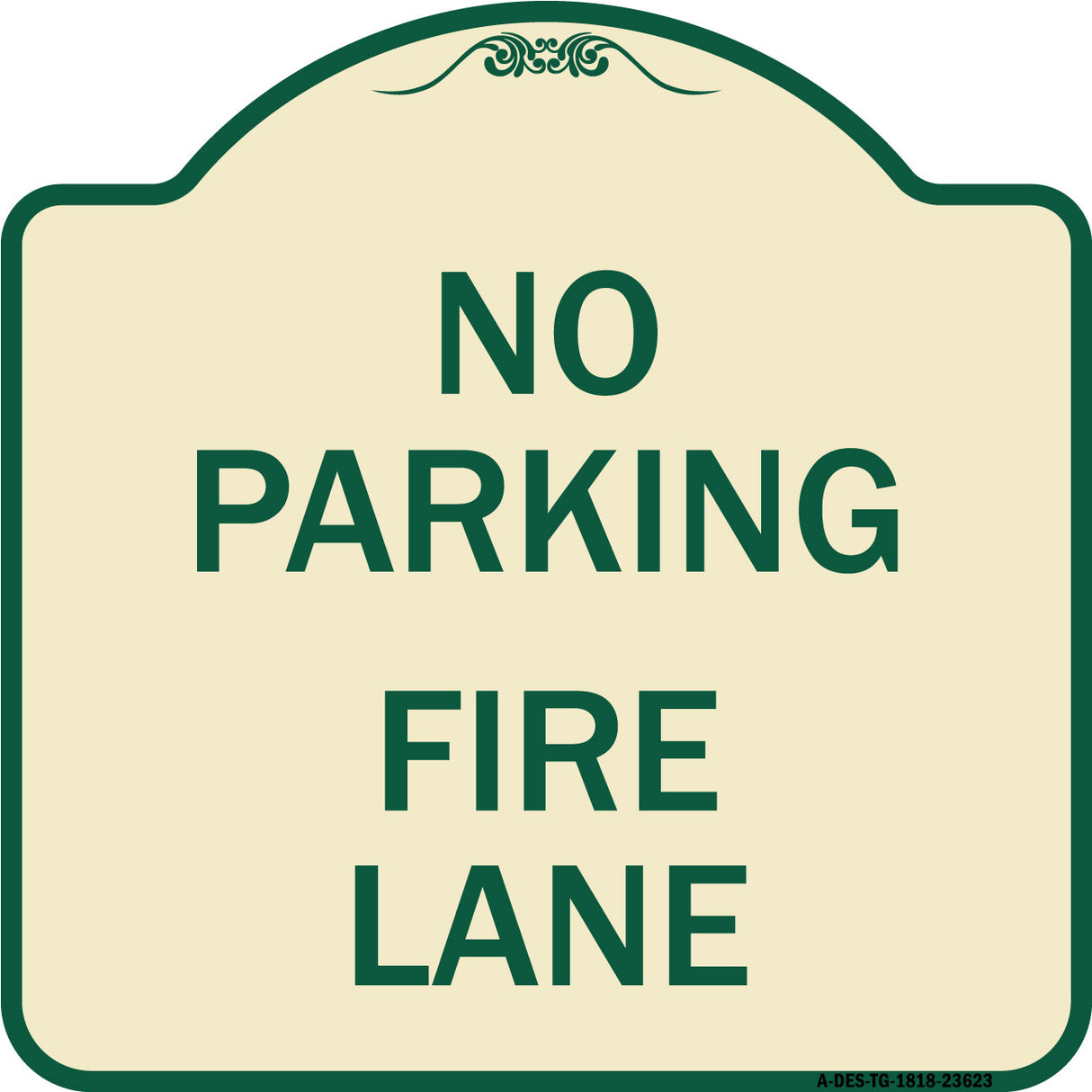 No Parking Fire Lane with Striped Border