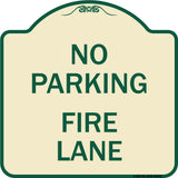No Parking Fire Lane with Striped Border