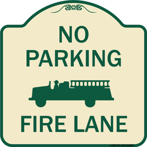 No Parking Fire Lane with Graphic