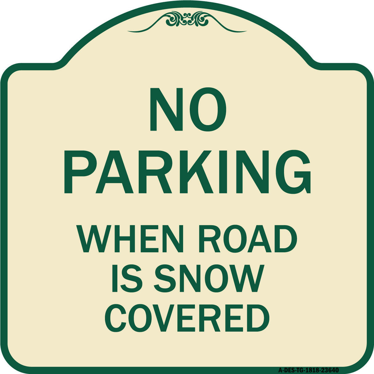 No Parking When Road Is Snow Covered