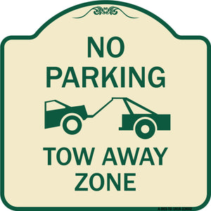 No Parking Tow Away Zone (Tow Truck Symbol)