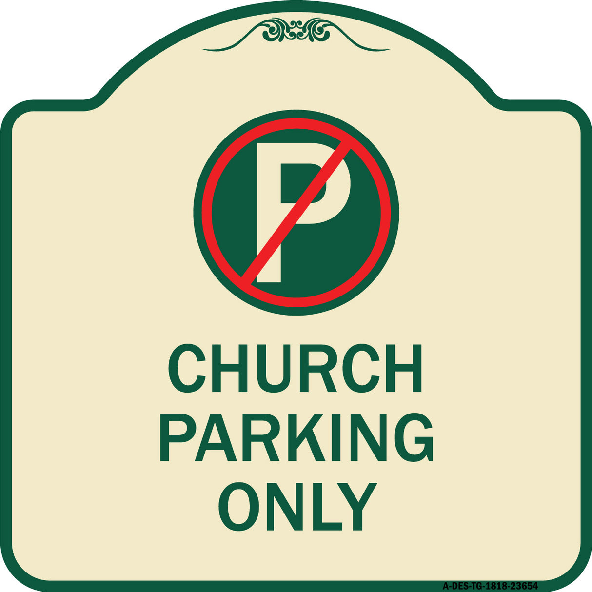 No Parking Symbol Church Parking Only