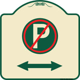 No Parking Symbol with Bidirectional Arrow