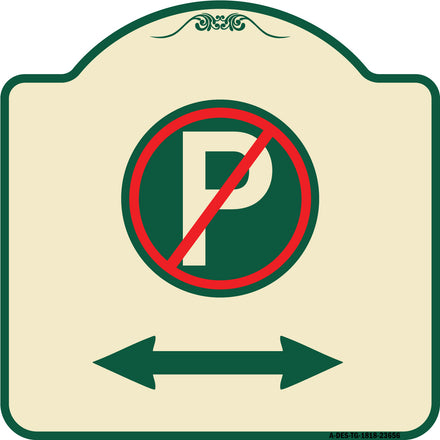 No Parking Symbol with Bidirectional Arrow
