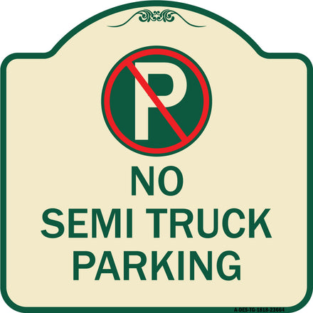 No Parking Sign No Semi Truck Parking with Symbol