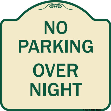 No Parking Overnight Parking Sign