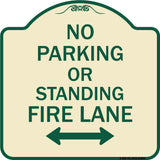 No Parking or Standing Fire Lane (With Bidirectional Arrow)
