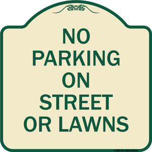 No Parking on Street or Lawns