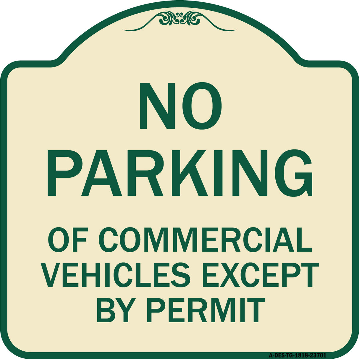 No Parking of Commercial Vehicles Except by Permit