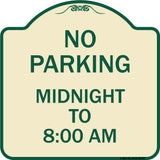 No Parking Midnight to 8:00 Am
