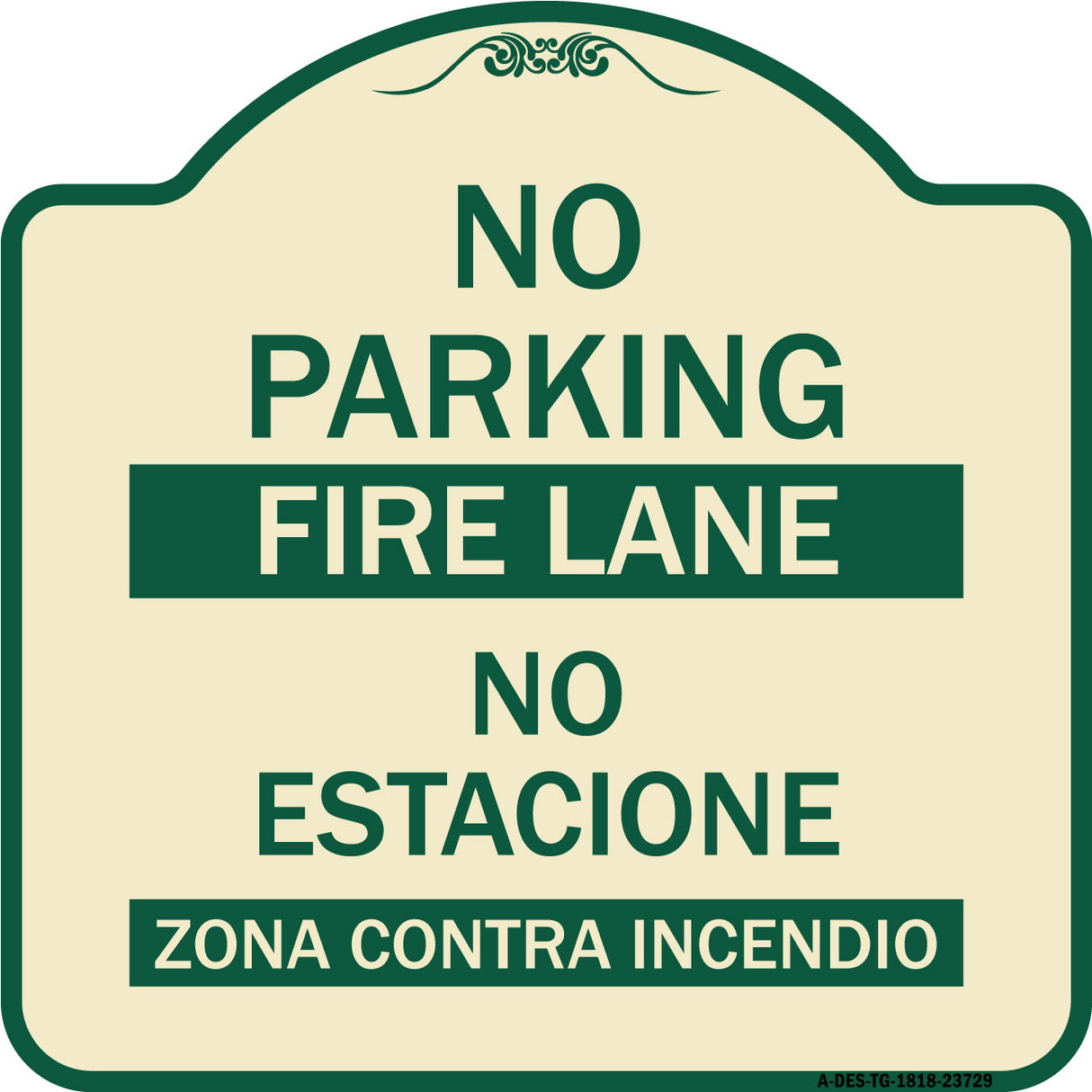 No Parking Fire Lane - No Estacione Zona Contra Incendio