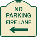 No Parking Fire Lane (With Left Arrow)