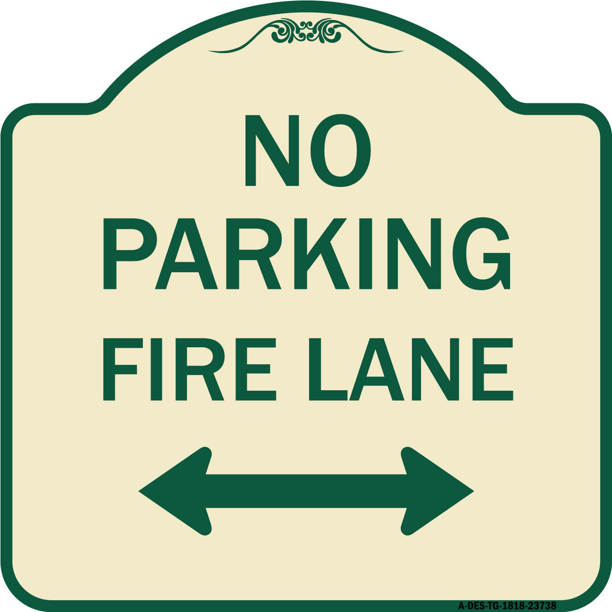 No Parking Fire Lane (With Bidirectional Arrow)