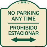 No Parking Anytime Prohibido Estacionar (With Bidirectional Arrow)