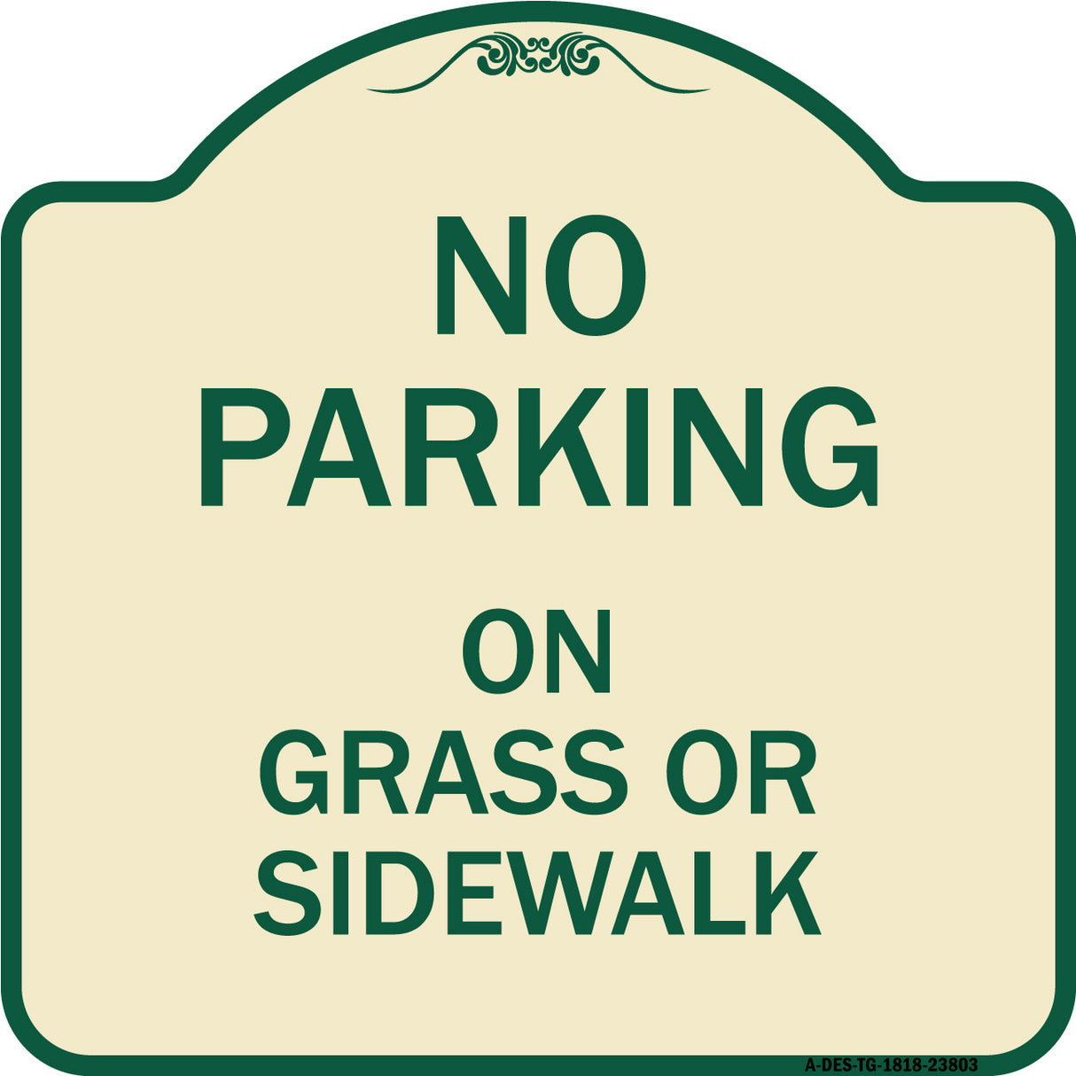No Parking - on Grass or Sidewalk