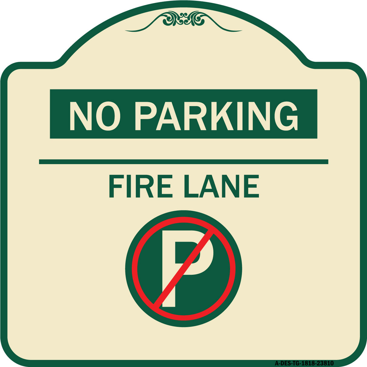 No Parking - Fire Lane (With No Parking Symbol)