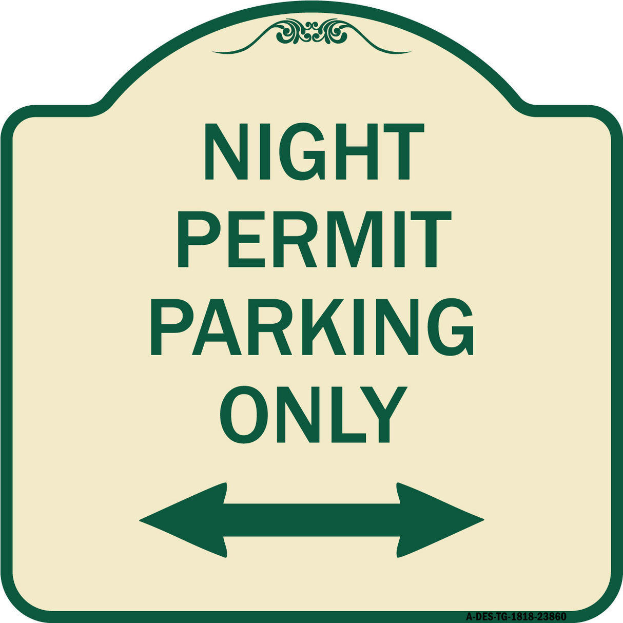 Night Permit Parking Only (With Bi-Directional Arrow)