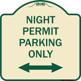 Night Permit Parking Only (With Bi-Directional Arrow)